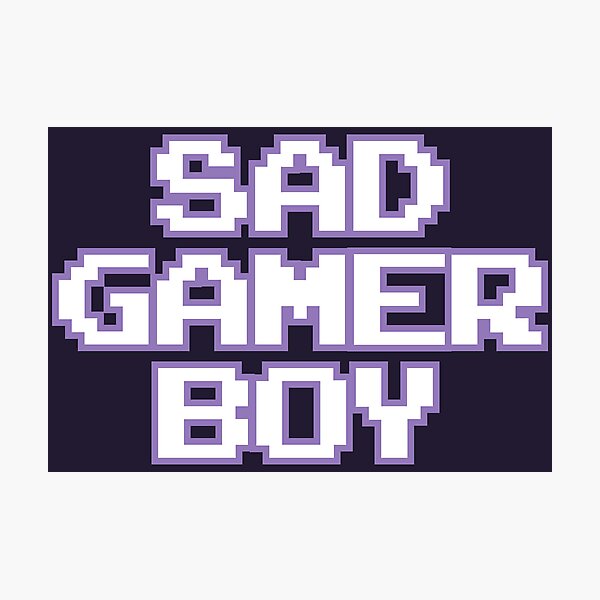 Item preview, Sad Gamer Boy - Texto en píxeles (versión morada y blanca) designed and sold by StereoColors.