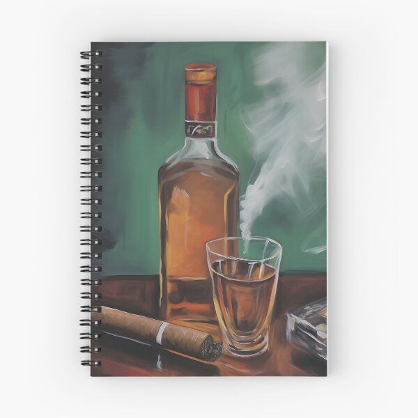 Artikelvorschau, Whiskey Oasis - Elegantes, ruhiges Zigarre- und Tumbler-Set vor grüner Kulisse entworfen und verkauft von OlfactoART Studio.