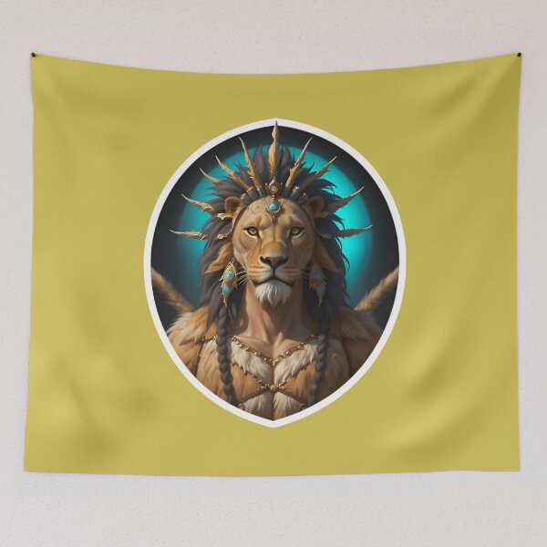 Item preview, Native American Lion Warrior Chief designed and sold by TheArtOfPat.