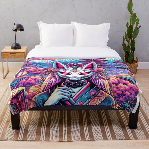Item preview, Diseño colorido de la pagoda japonesa Kitsune en flor de cerezo designed and sold by DesignsByLitz.
