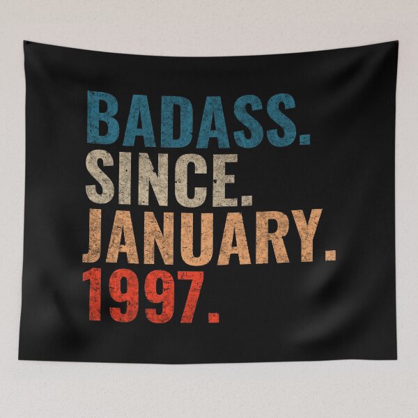 Item preview, Badass since January 1997 Vintage 1997 birthday gift distress design designed and sold by Teelogic.