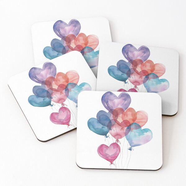 Item preview, Watercolor Balloon Hearts designed and sold by PMGDigital.