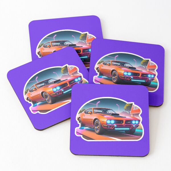 Artikelvorschau, Cool Neon Vaporwave Muscle Car entworfen und verkauft von TheArtOfPat.