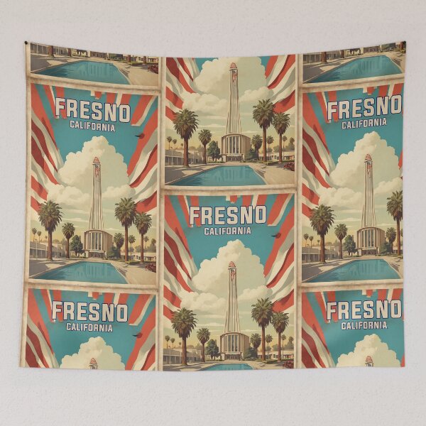 Item preview, Fresno California USA Vintage Travel Tourism  designed and sold by TravelersGems.