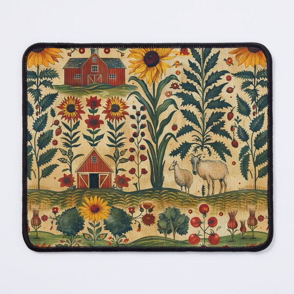 Item preview, Fraktur-Style Rustic Farmhouse Folk Art Sheep Print designed and sold by thaneydesign.