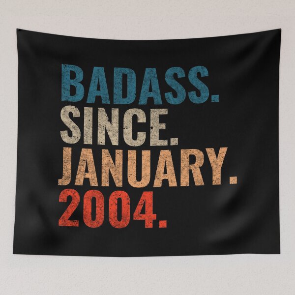 Item preview, Badass since January 2004 Vintage 2004 birthday gift distress design designed and sold by Teelogic.