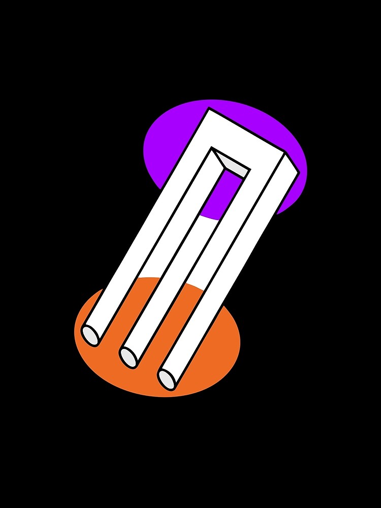 Imagen 5 de 5, Camiseta gráfica con la obra Ilusión óptica Horquilla imposible, diseñada y vendida por indiranoizia.