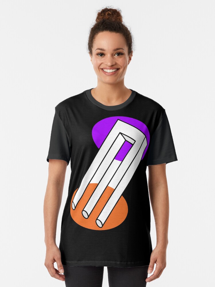Imagen 2 de 5, Camiseta gráfica con la obra Ilusión óptica Horquilla imposible, diseñada y vendida por indiranoizia.