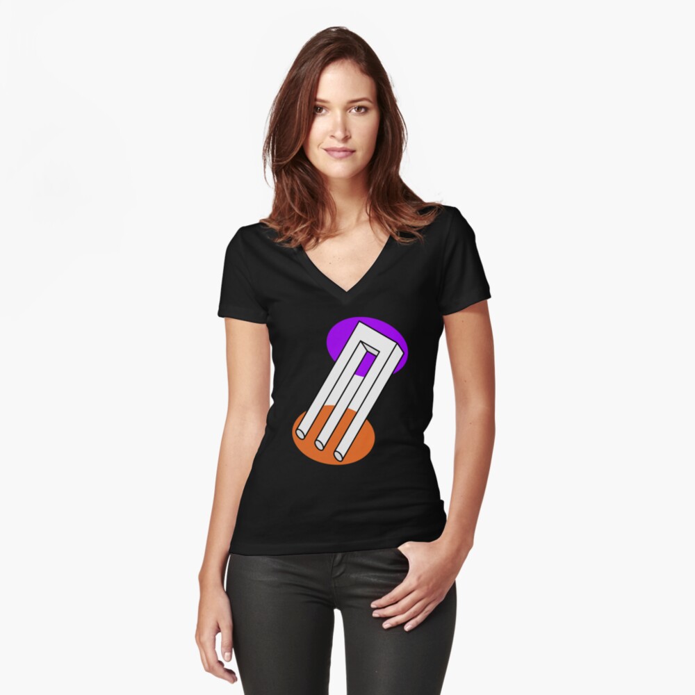 Vista previa del artículo con la obra «Camiseta entallada de cuello en V», diseñado y vendido por indiranoizia.