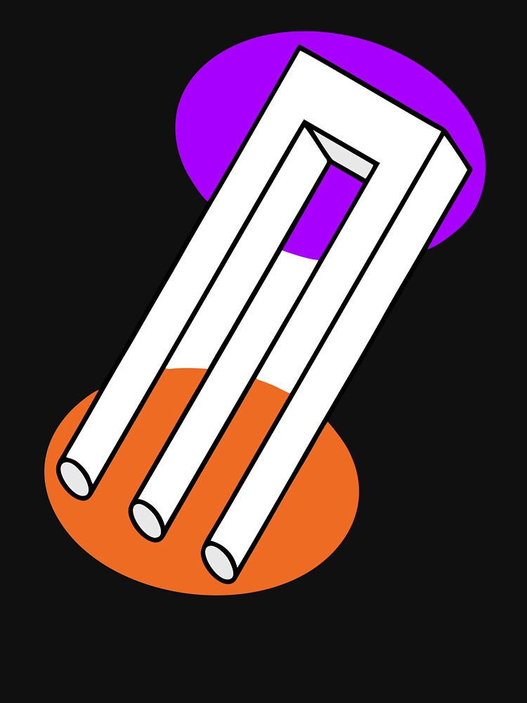Imagen 7 de 7, Camiseta esencial con la obra Ilusión óptica Horquilla imposible, diseñada y vendida por indiranoizia.