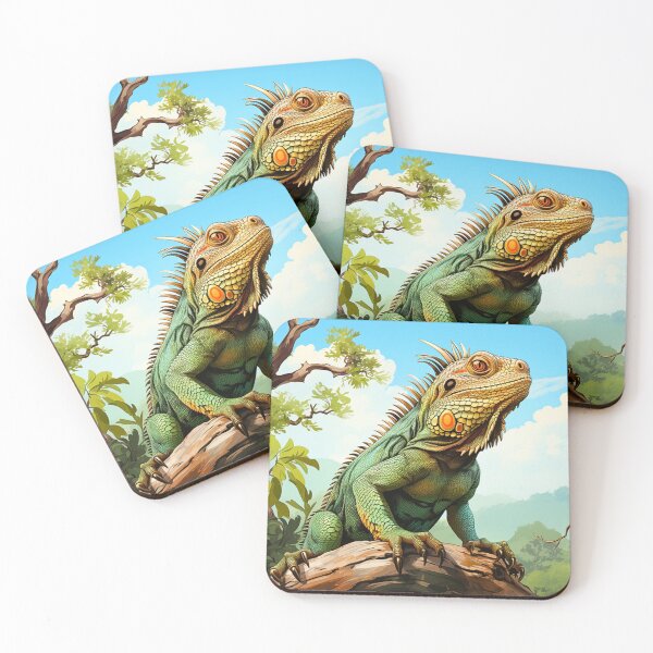 Item preview, Vibrant Colored Green and Blue Iguana Lizard  designed and sold by HollywoodInked.