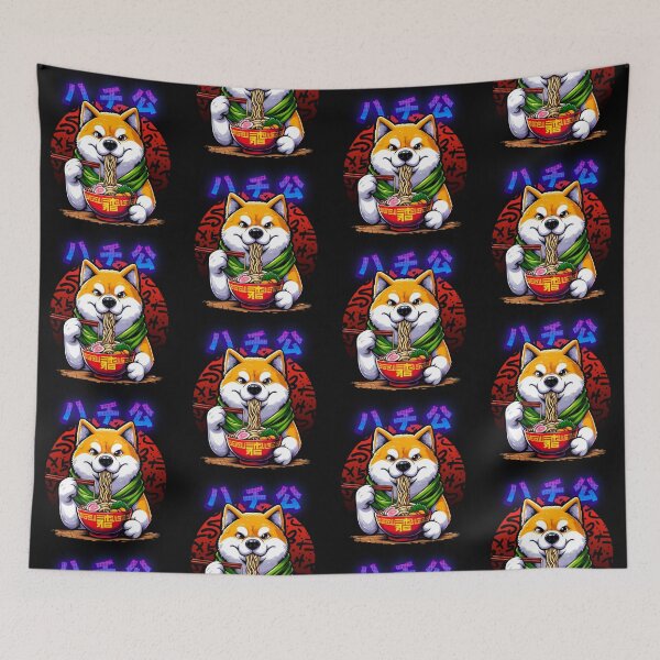 Item preview, Hachiko eating Ramen designed and sold by maurirocha.
