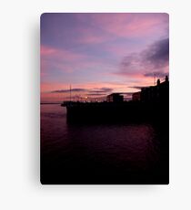 Sun Setting on Hull Marina Canvas Print