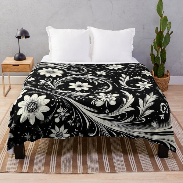 Item preview, Black and White Floral Pattern designed and sold by GraphicsClub.