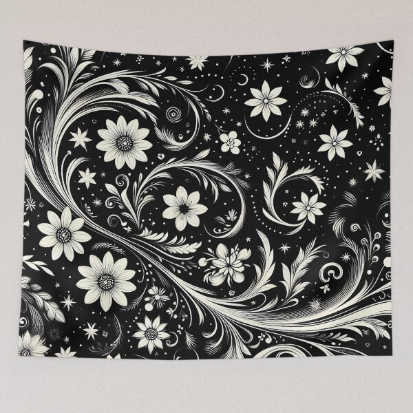 Item preview, Black and White Floral Pattern  designed and sold by GraphicsClub.