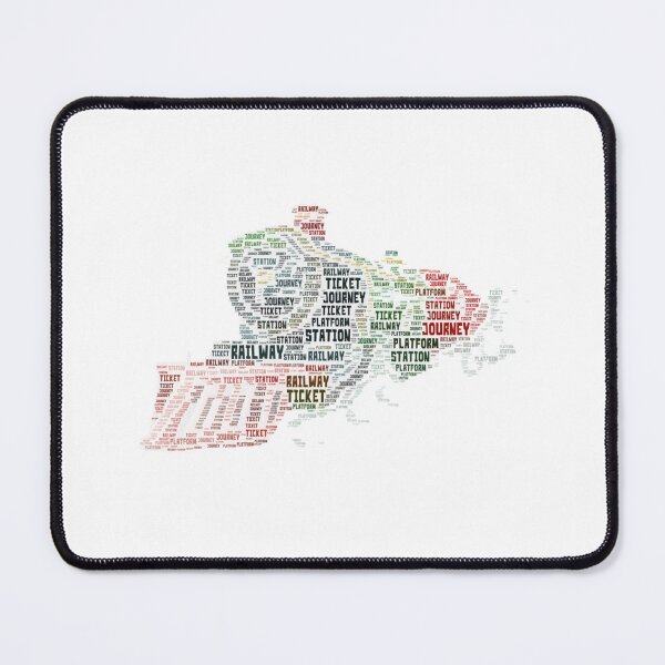 Item preview, Grean Red and black Train Wordart Word Cloud Train Journey Design with Railway Journey Station Ticket Platform Words designed and sold by TrainJourney.