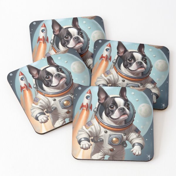 Item preview, One Small Step For Dogs, One Giant Leap For Boston Terriers designed and sold by Hall-O-Gram.