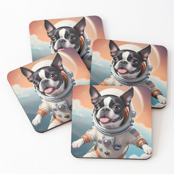 Item preview, One Small Step For Dogs, One Giant Leap For Boston Terriers designed and sold by Hall-O-Gram.