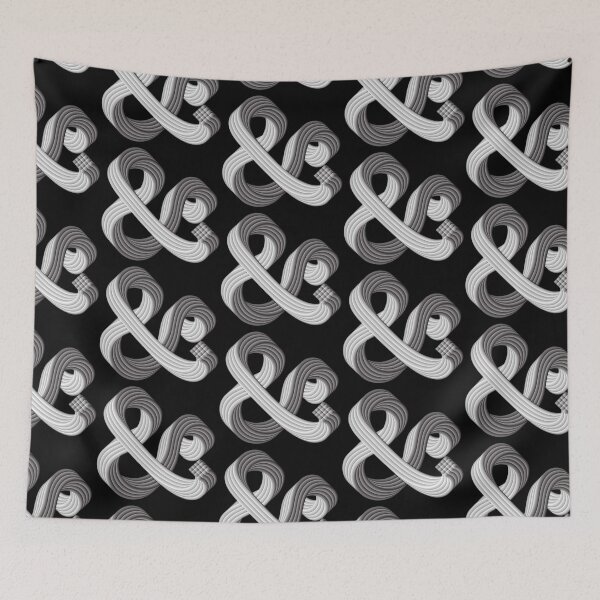 Item preview, Black and White Grey 3D Swirling Puffy Ampersand and & Symbol  designed and sold by By Aurora Sky.