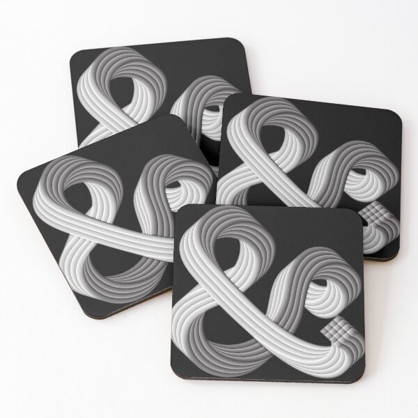 Item preview, Black and White Grey 3D Swirling Puffy Ampersand and & Symbol  designed and sold by By Aurora Sky.