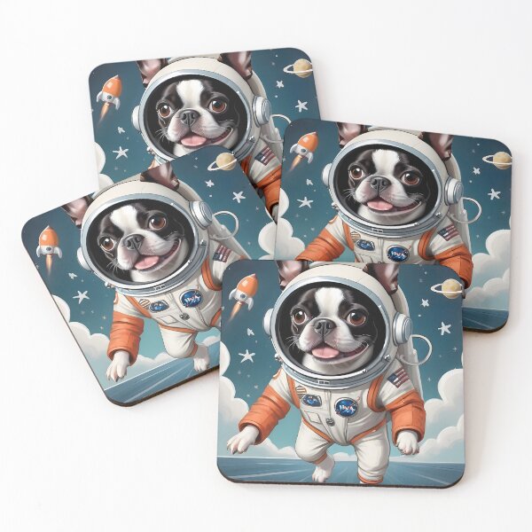 Item preview, One Small Step For Dogs, One Giant Leap For Boston Terriers designed and sold by Hall-O-Gram.