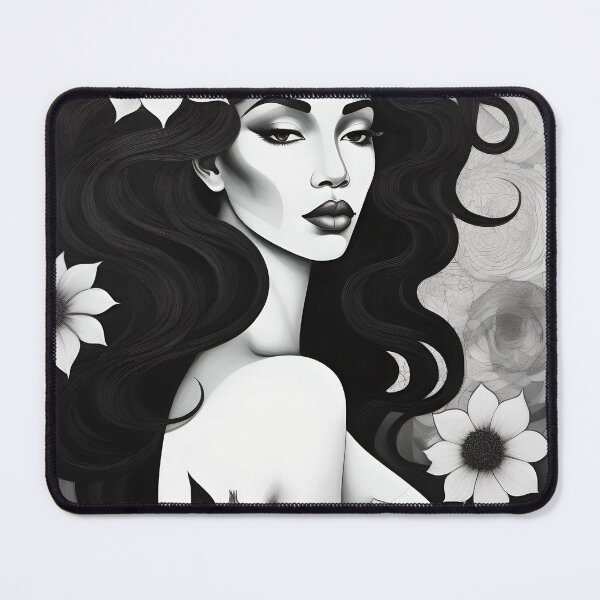 Item preview, Geometric chiaroscuro woman portrait, expressionist art designed and sold by lonelymoony.