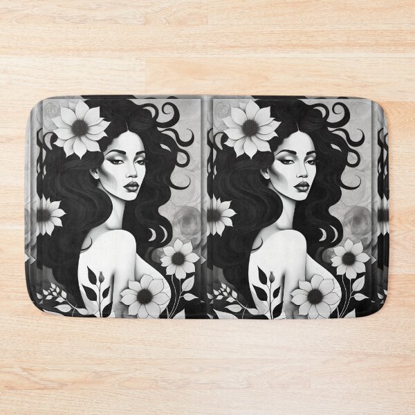 Item preview, Geometric chiaroscuro woman portrait, expressionist art designed and sold by lonelymoony.
