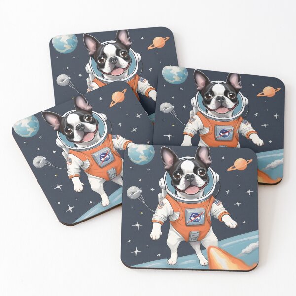 Item preview, One Small Step For Dogs, One Giant Leap For Boston Terriers designed and sold by Hall-O-Gram.