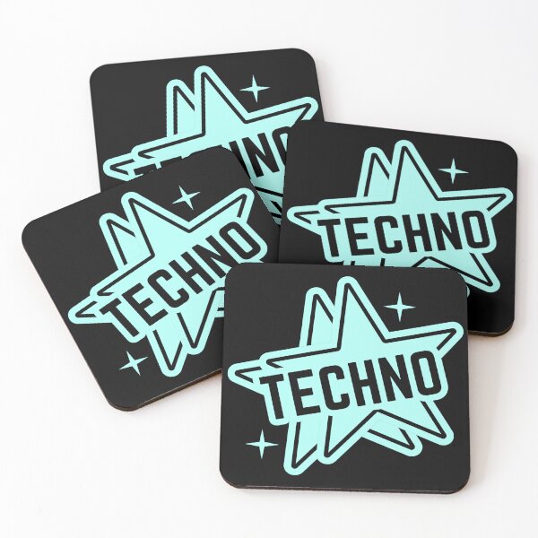 Item preview, TECHNO  - 2 Stars Logo (mint/blue)  designed and sold by Discothreadz.