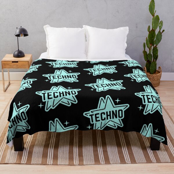 Item preview, TECHNO - 2 Stars Logo (mint/blue) designed and sold by Discothreadz.