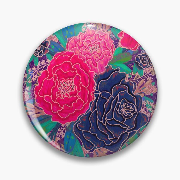 Item preview, Pink peonies and a blue rose. designed and sold by AmberAzbell.