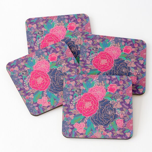 Item preview, Pink peonies and a blue rose. designed and sold by AmberAzbell.
