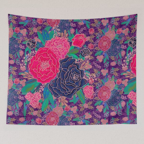 Item preview, Pink peonies and a blue rose. designed and sold by AmberAzbell.