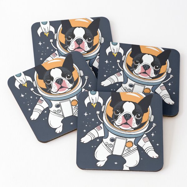 Item preview, One Small Step For Dogs, One Giant Leap For Boston Terriers designed and sold by Hall-O-Gram.