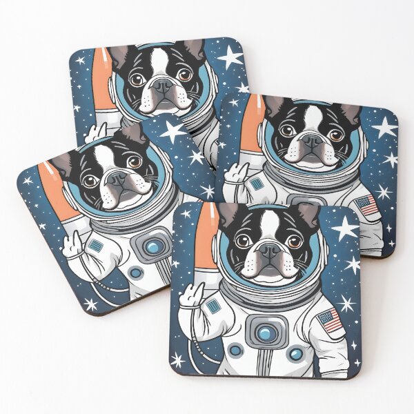 Item preview, One Small Step For Dogs, One Giant Leap For Boston Terriers designed and sold by Hall-O-Gram.