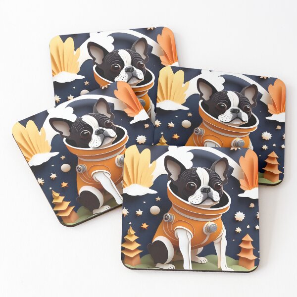 Item preview, One Small Step For Dogs, One Giant Leap For Boston Terriers designed and sold by Hall-O-Gram.