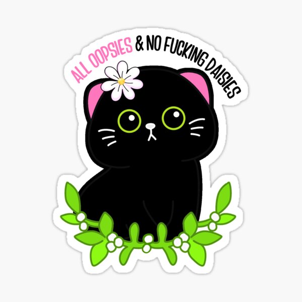 Vista previa del artículo con la obra «Todos los oopsies sin margaritas lindo gatito», diseñado y vendido por BishRebelPaper.