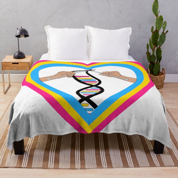 Item preview, Pansexual Pan Pride Flag Knitted DNA Heart designed and sold by Kristi Brooks.