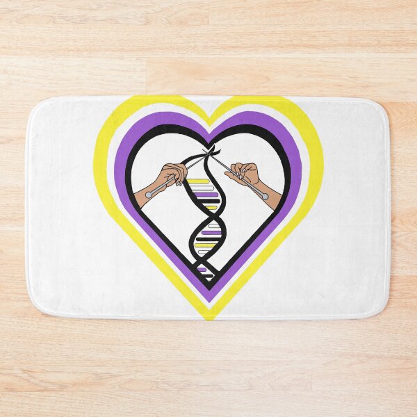 Item preview, Non Binary Enby Pride Flag Knitted DNA Heart designed and sold by Kristi Brooks.