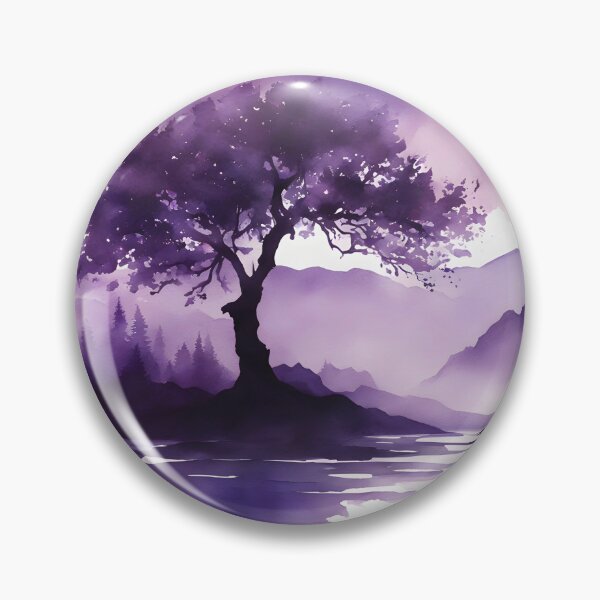 Item preview, Purple Silhouette Tree by Lake designed and sold by CalmnessbyChoice.