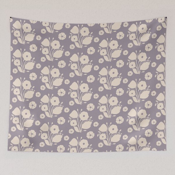 Item preview, Hazy Lilac and Pristine floral design. Benjamin Moore colors. designed and sold by ahahdodo.
