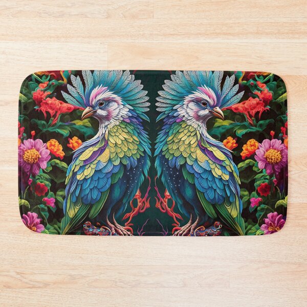 Item preview, Enchanted Aviary: A Symphony of Colors with a Majestic Bird Amongst Lush Florals designed and sold by PillowTalkyZone.
