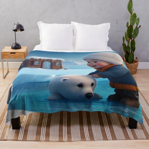 Item preview, Child with baby Arctic seal designed and sold by Astralia.