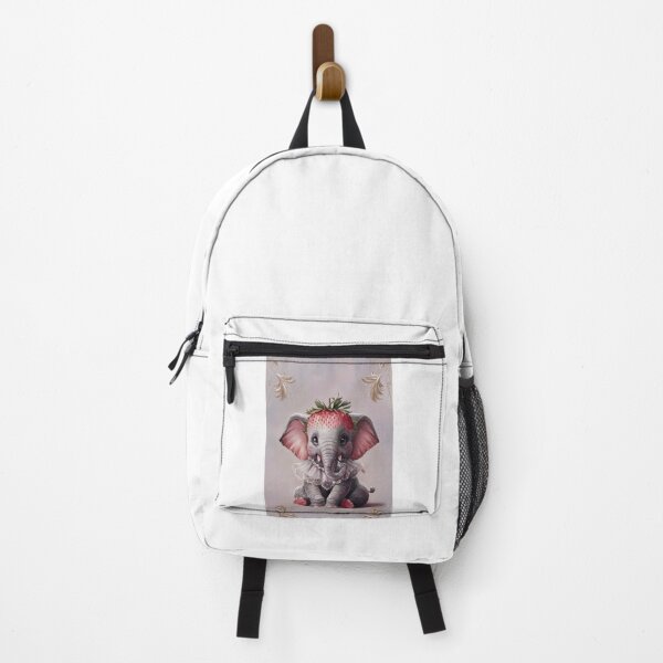 Item preview, Watercolor baby elephant with strawberry head designed and sold by ArtandSmile.