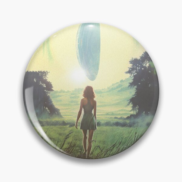 Item preview, She's Departing UFO Style with Sunbeams - Retro Science Fiction Poster Design designed and sold by eatmorvelopator.