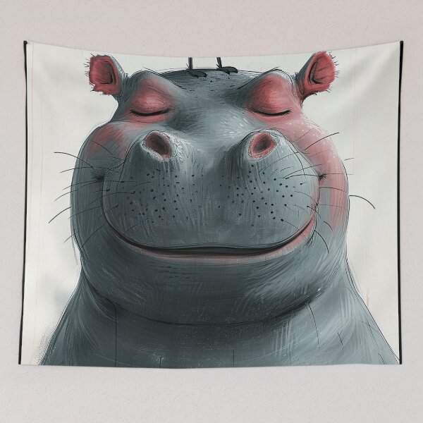 Item preview, hippo and bird designed and sold by ururuty.