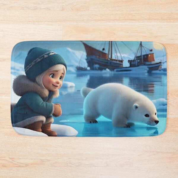 Item preview, Little girl with baby seal in the Arctic designed and sold by Astralia.