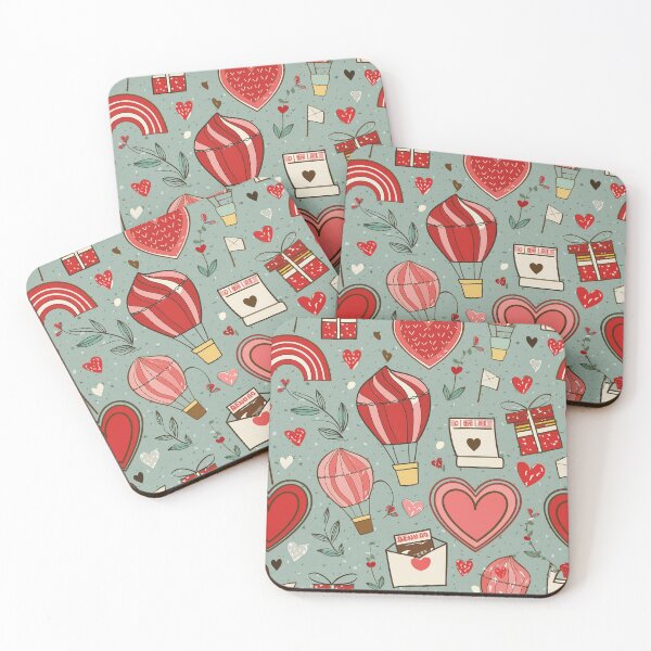 Item preview, Whimsical Valentine’s Adventure: Hearts, Balloons, and Rainbow Patterns designed and sold by creativekrish.