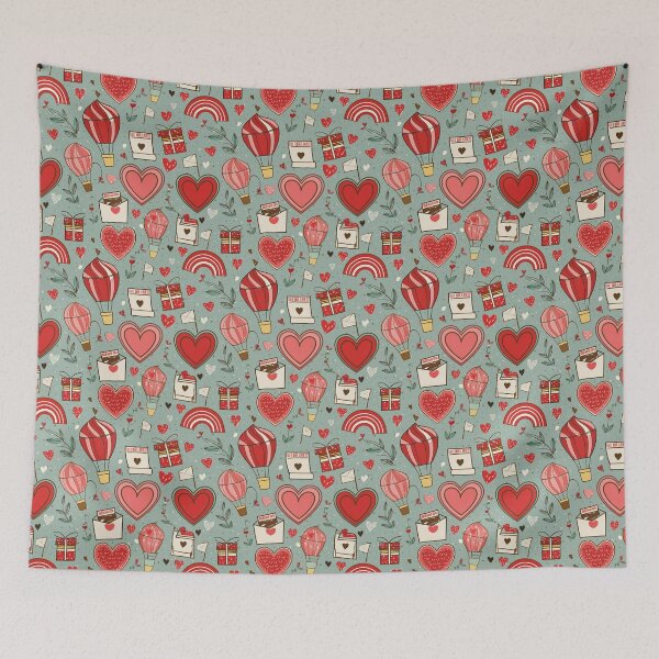Item preview, Whimsical Valentine’s Adventure: Hearts, Balloons, and Rainbow Patterns designed and sold by creativekrish.