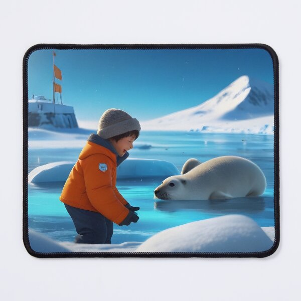 Item preview, Little boy with a seal in the arctic designed and sold by Astralia.